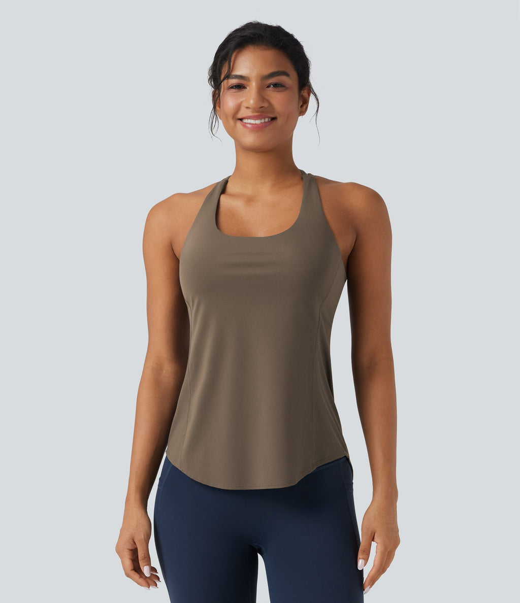 Débardeur running Halara UltraSculpt™ col rond dos croisé bonnets E-G