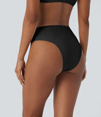 Bas de maillot de bain bikini texturé croisé