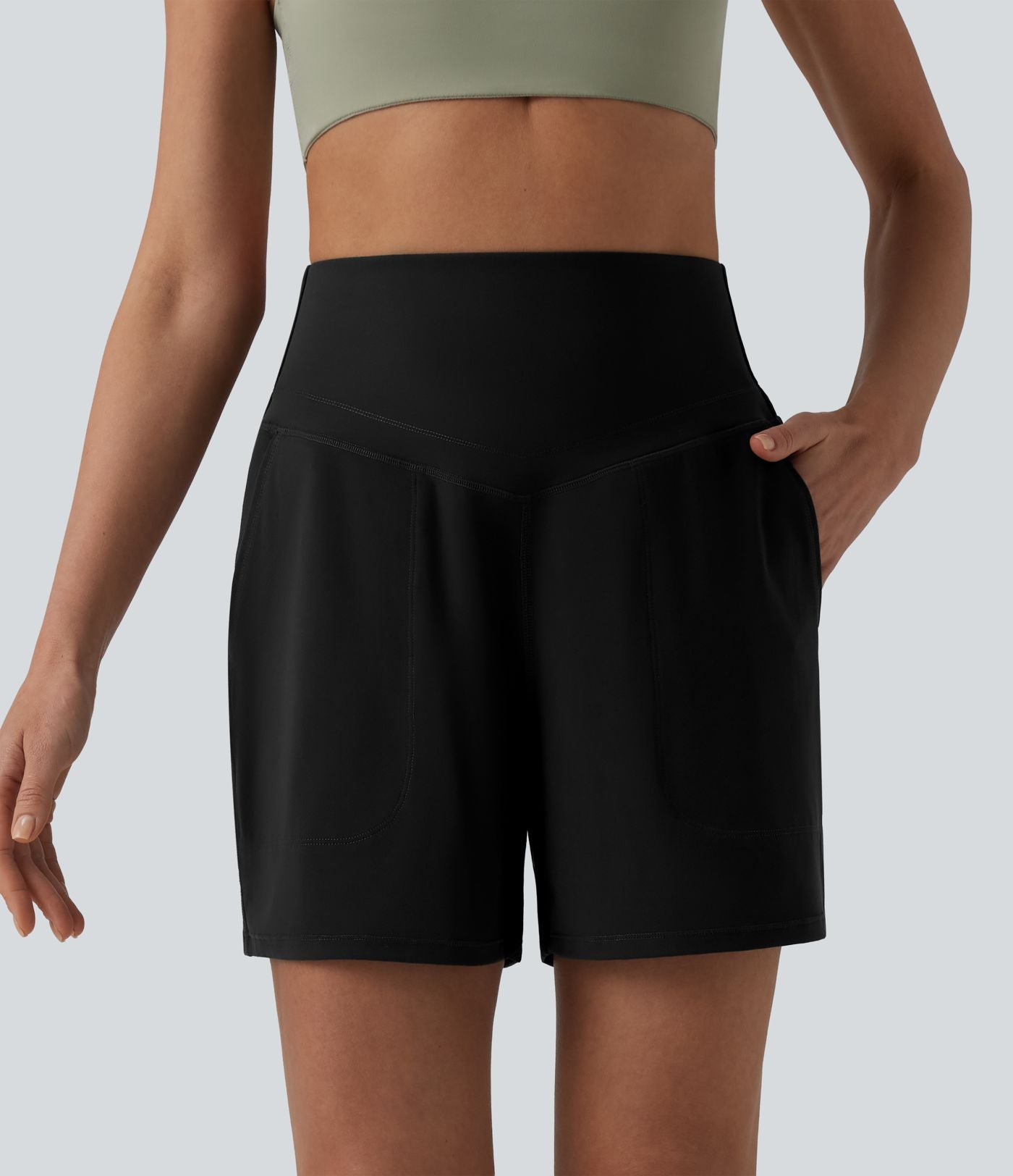 Halara UltraSculpt™ Short yoga gainant taille haute 12,5 cm avec poches