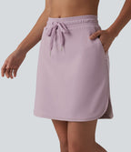 Jupe de sport 2 en 1 SoftlyZero™ Airy, taille mi-haute, ourlet incurvé et cordon de serrage, avec poches