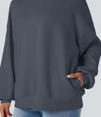 Sweatshirt casual col montant coupe décontractée avec poches