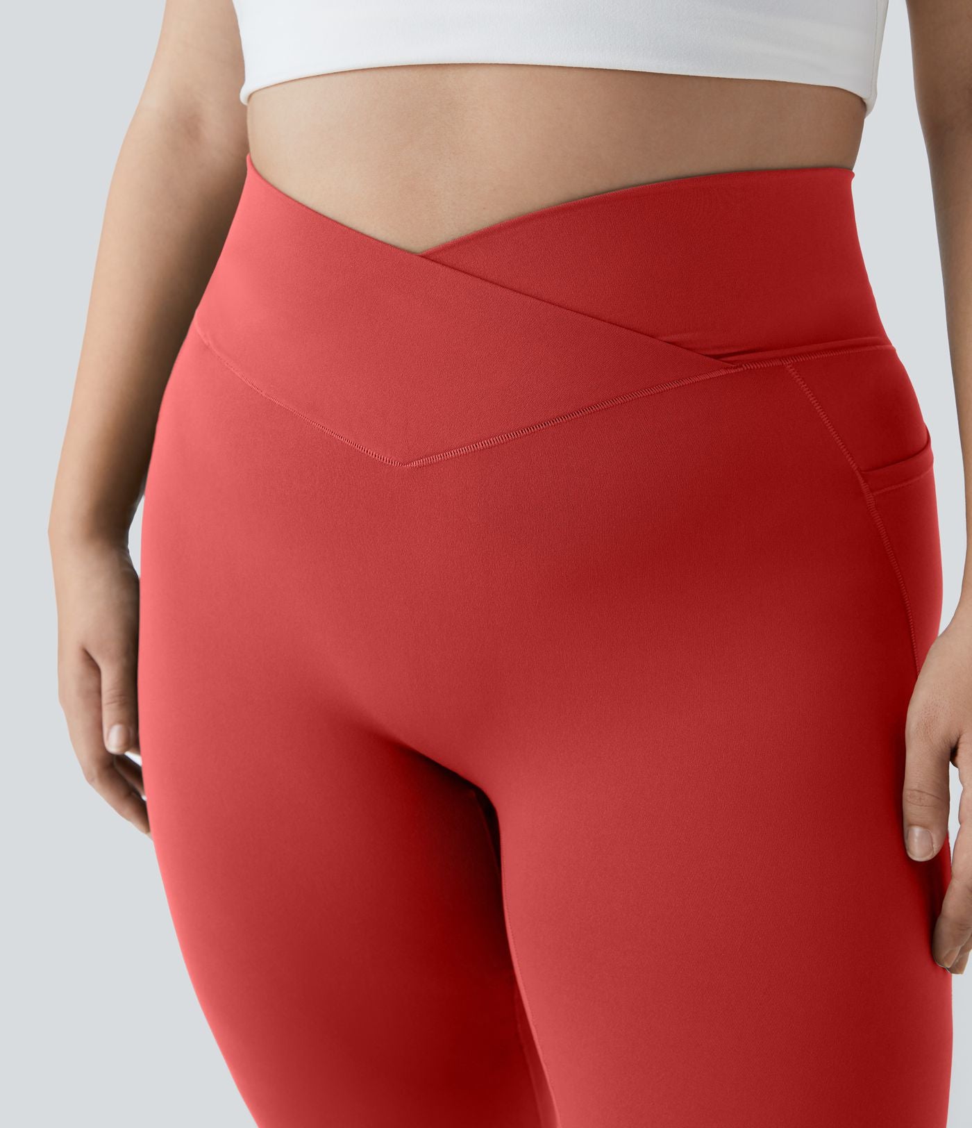 Softlyzero™ Legging Grande Taille Pleine Longueur Taille Haute Poches Latérales Croisée - UPF50+