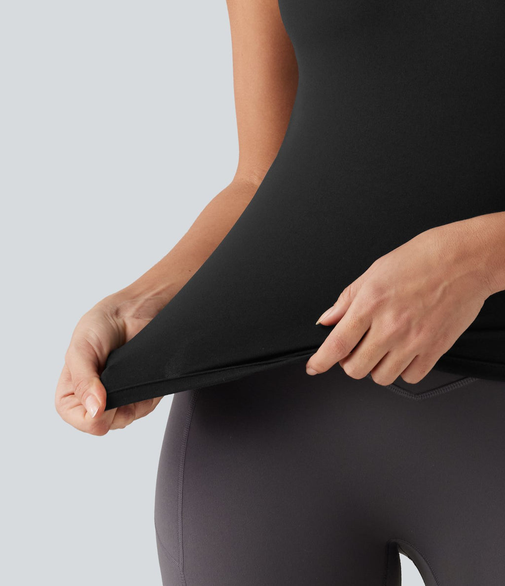Débardeur de running croisé dos nu, brassière intégrée — version longue — bonnets A à D