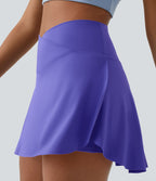 Jupe de tennis mini 2-en-1 quotidienne SoftlyZero™ Airy avec croisement, poche latérale et effet frais InstantCool, Lucid, protection solaire UPF50+