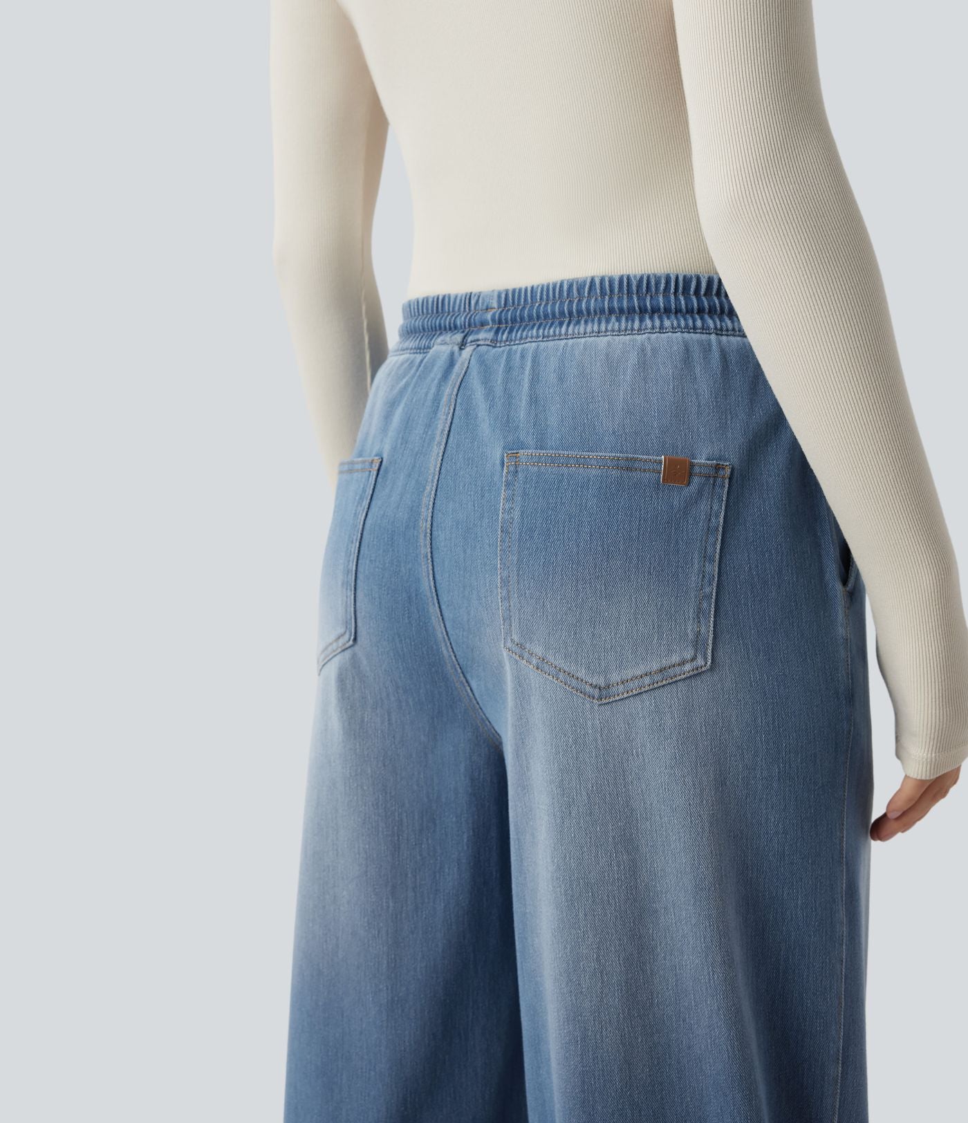 Jean décontracté Halara Flex™ taille mi-haute avec cordon de serrage et pochesns