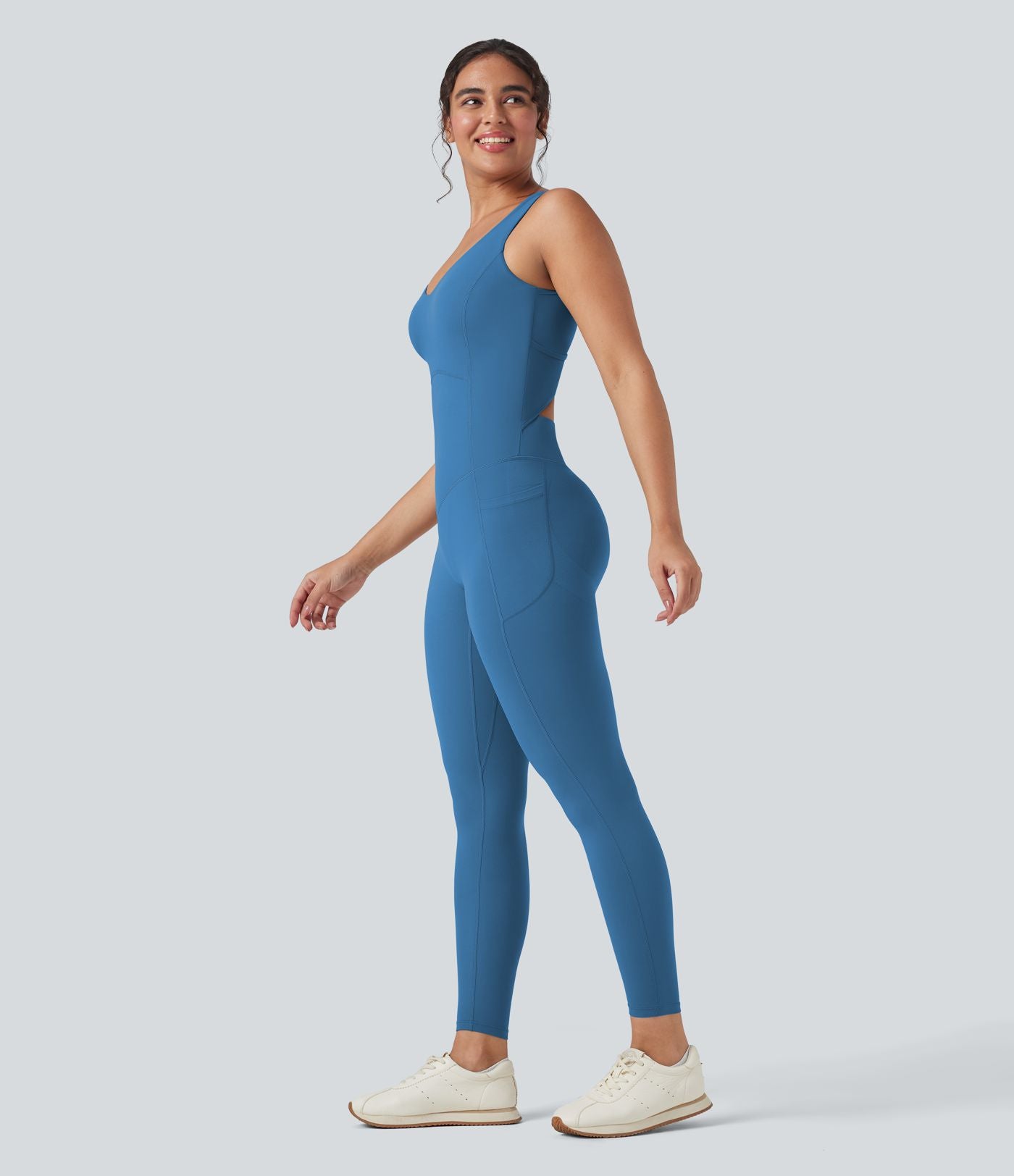 Combinaison de sport Halara UltraSculpt™ col V gainante push-up à poches