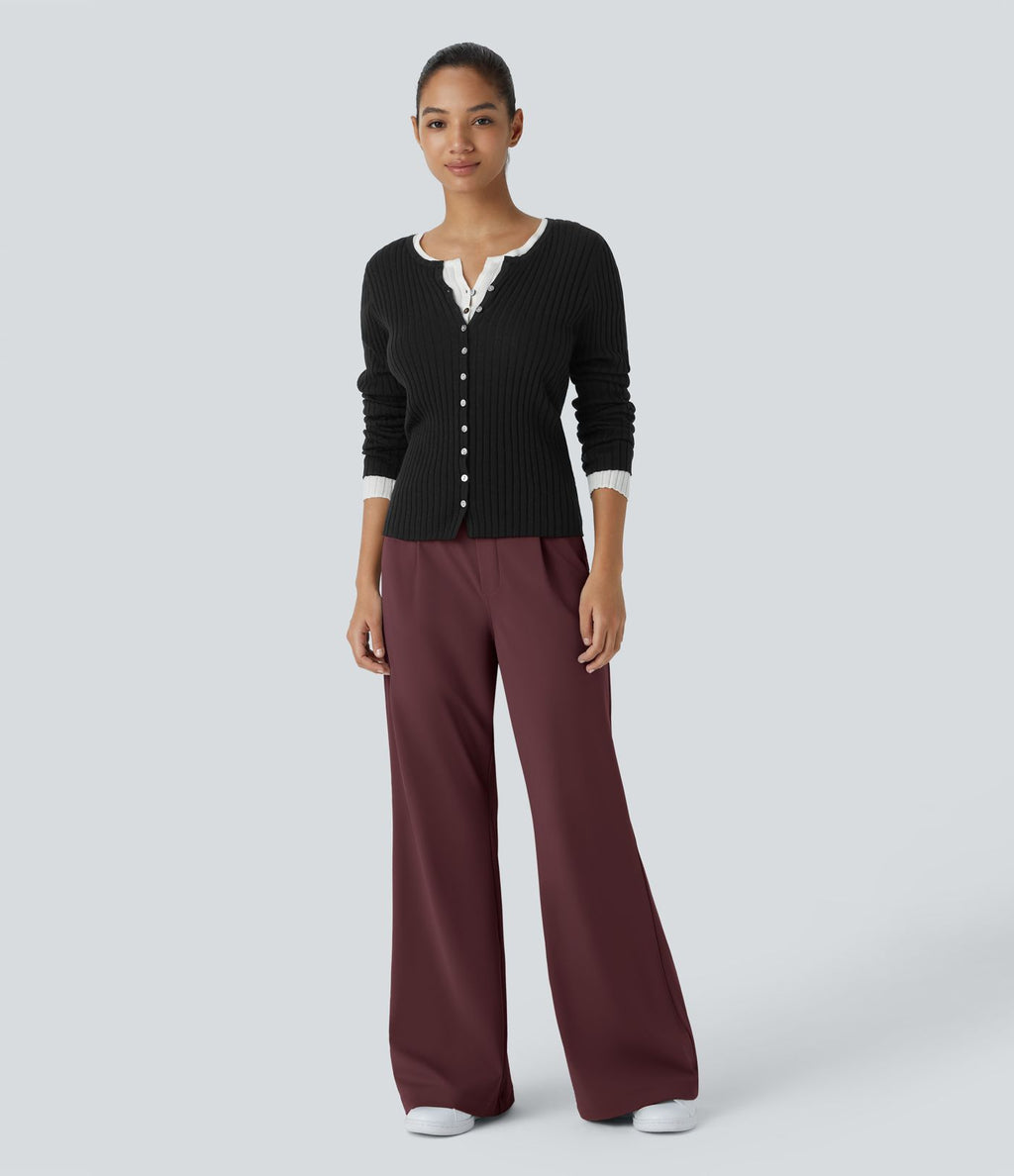 Pantalon tailleur évasé taille haute Halara Flex™ DayStretch avec poches