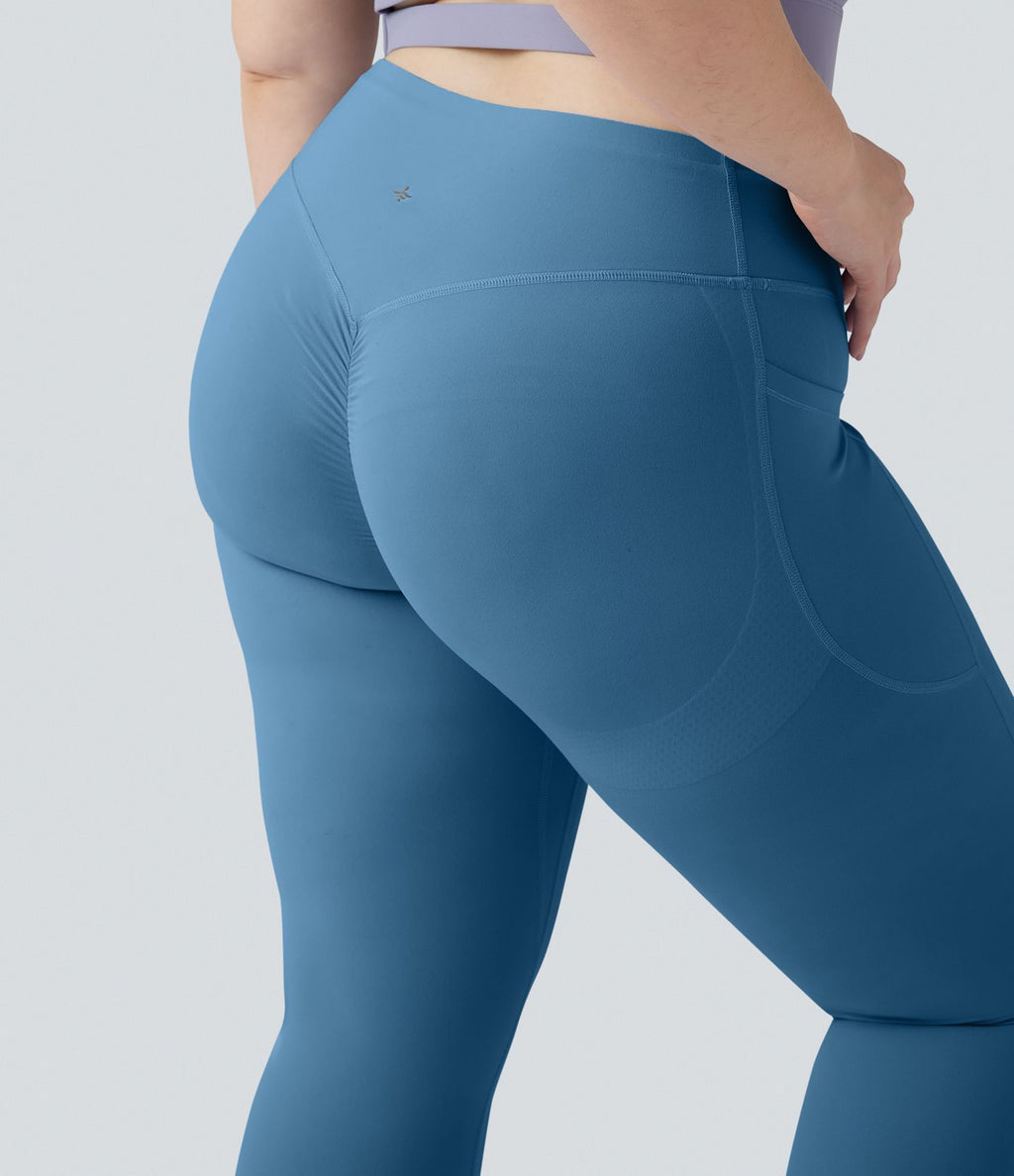 Legging d'entraînement gainant galbant taille haute grande taille avec effet scrunch et poches Halara UltraSculpt™