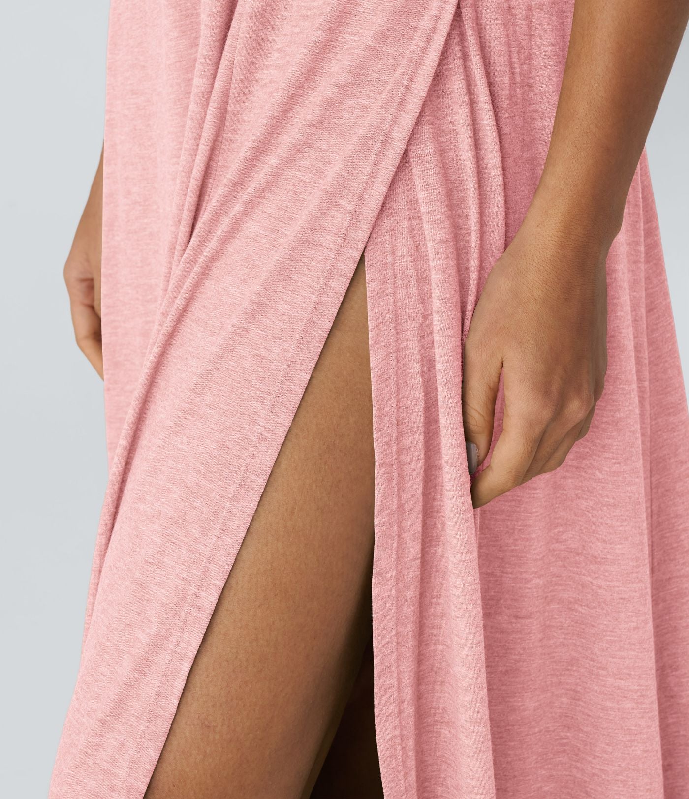 Robe Casual Débardeur Longue Fluide Fendue Dos Nu à Col en U