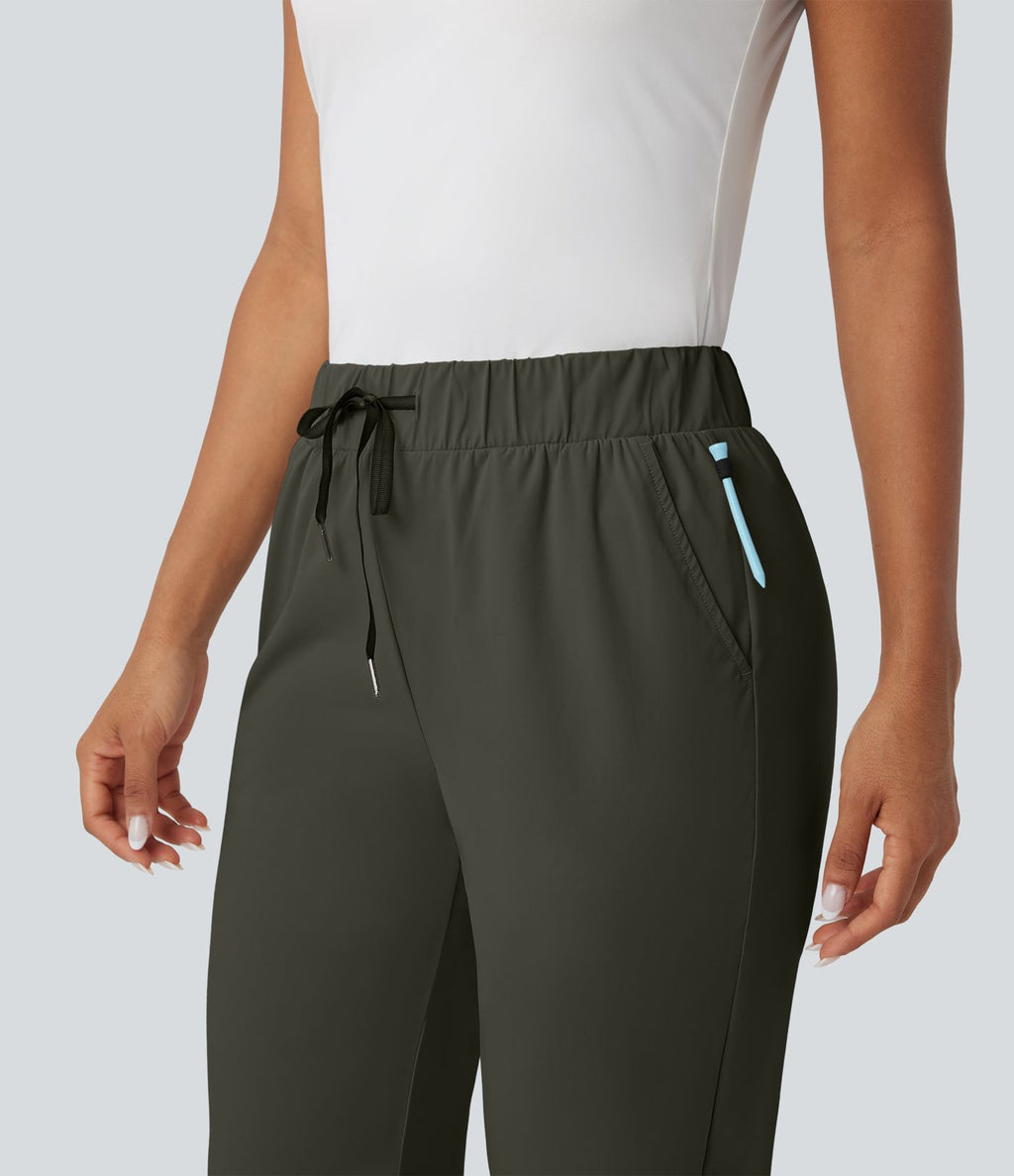 Pantalon golf fuselé taille haute cordon poches séchage rapide - Poche tee de golf