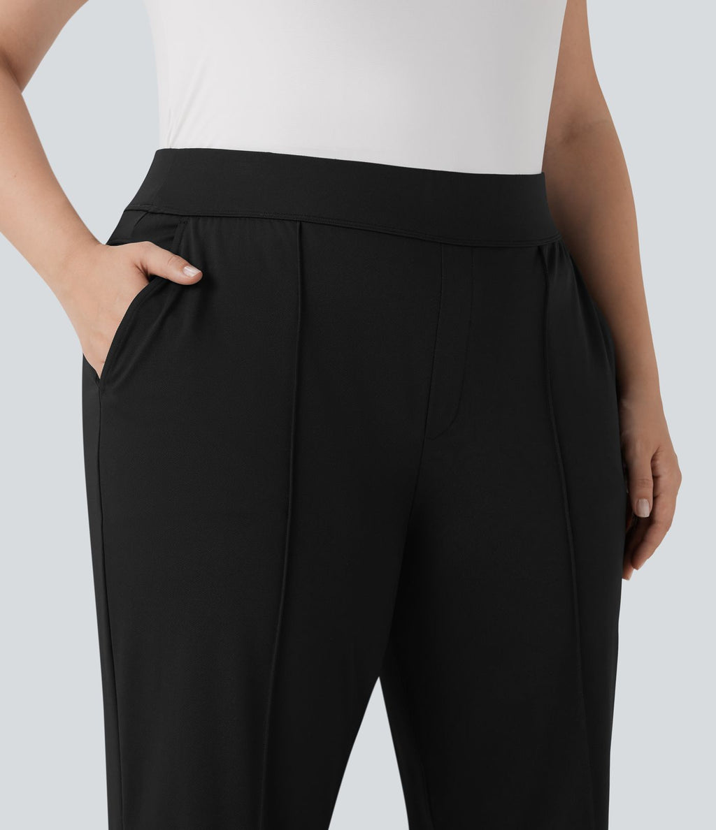 Pantalon de golf droit, séchage rapide, taille haute, grande taille, avec poches et poche tee, UPF40+