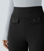 Pantalon tailleur taille haute avec poches décoratives Halara Flex™