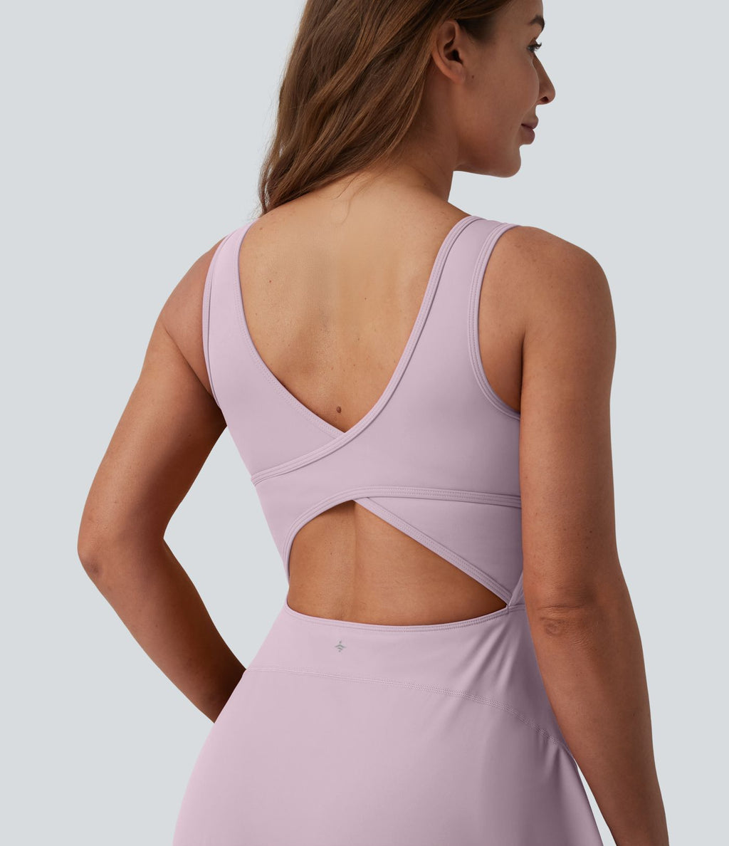 Robe de sport mini 2-en-1 SoftlyZero™ Airy col U poches effet frais InstantCool danse bonnets E-G, accès facile Easy Peasy