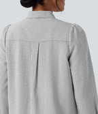 Chemise décontractée rayée à manches longues avec nœud devant