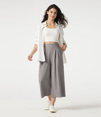 Pantalon tailleur cropped Halara Flex™ taille haute jambes larges en gaufré avec poches