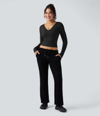 Haut de sport yoga col V à manches longues sans couture OneForm Seamless Flow