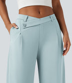 Pantalon tailleur fuselé asymétrique taille moyenne Halara Flex™ DayStretch avec poches