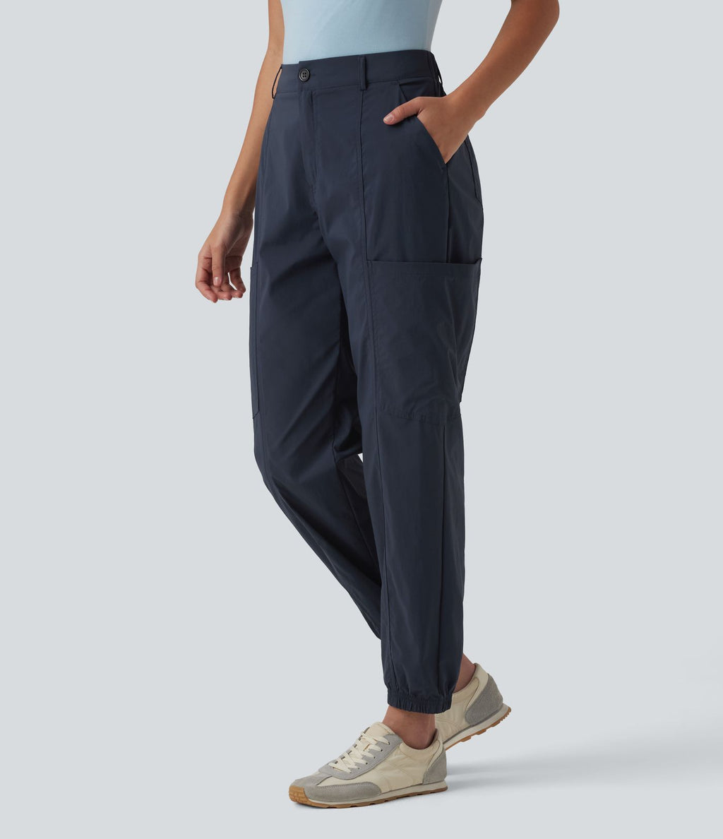 Jogging cargo casual taille mi-haute avec poches