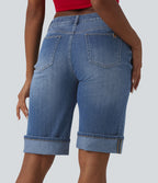 Short tailleur Halara Flex™ denim casual taille mi-haute avec poches