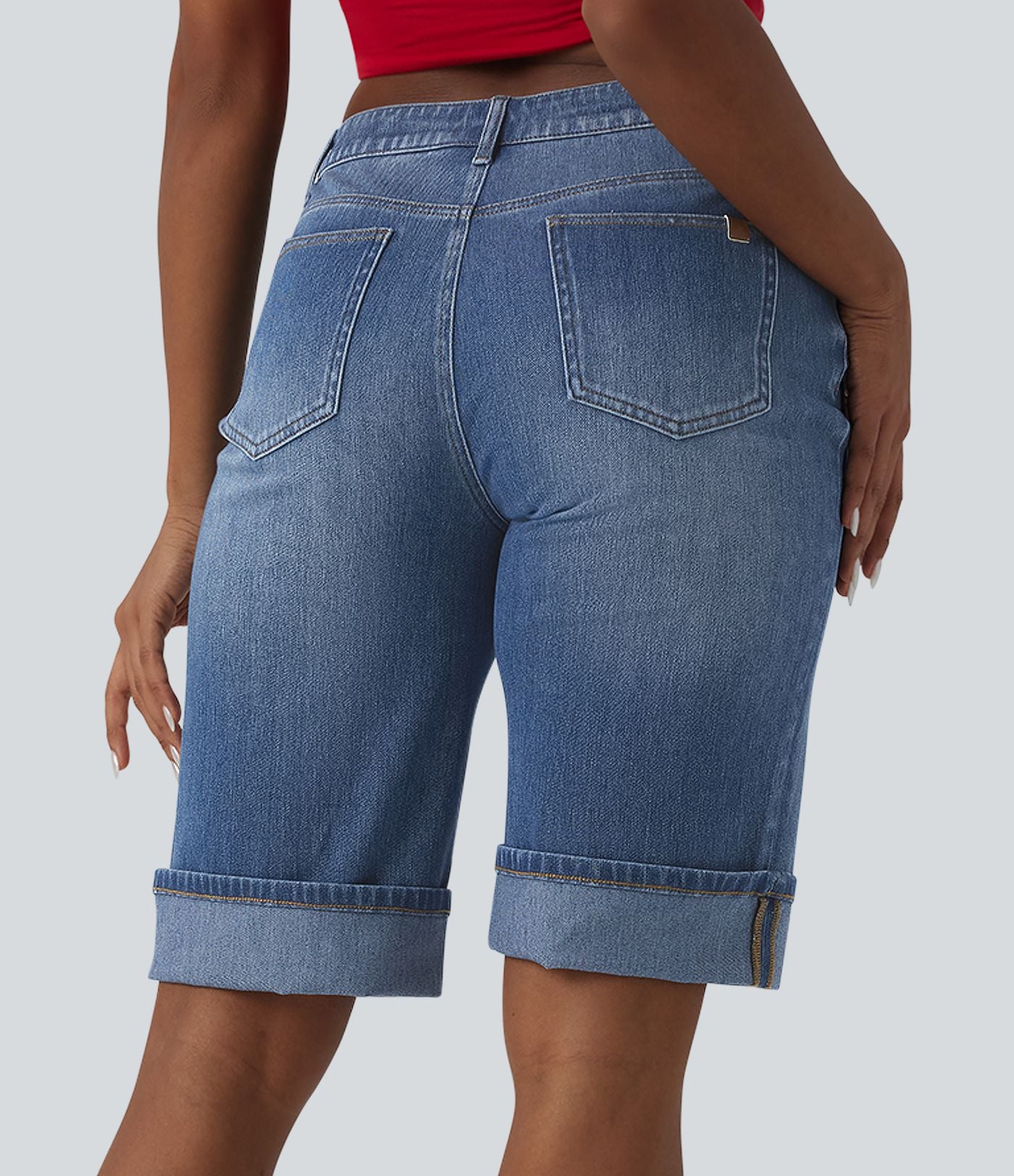Short tailleur Halara Flex™ denim casual taille mi-haute avec poches