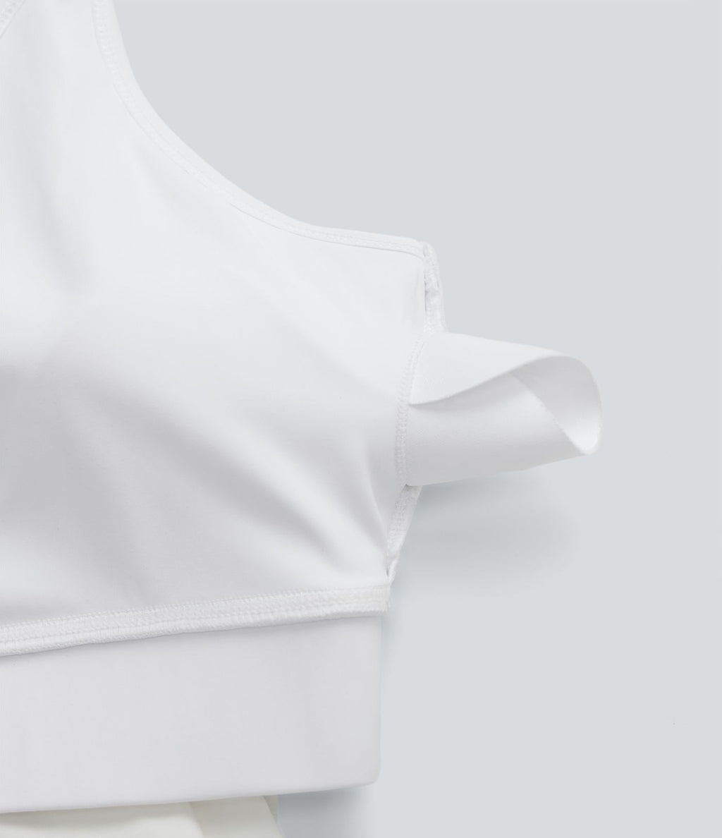 Débardeur yoga grande taille entrecroisé dos nu plissé séchage rapide