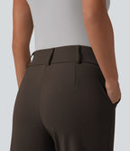 Halara Flex™ Pantalon tailleur fuselé taille haute en tissu gaufré avec poches