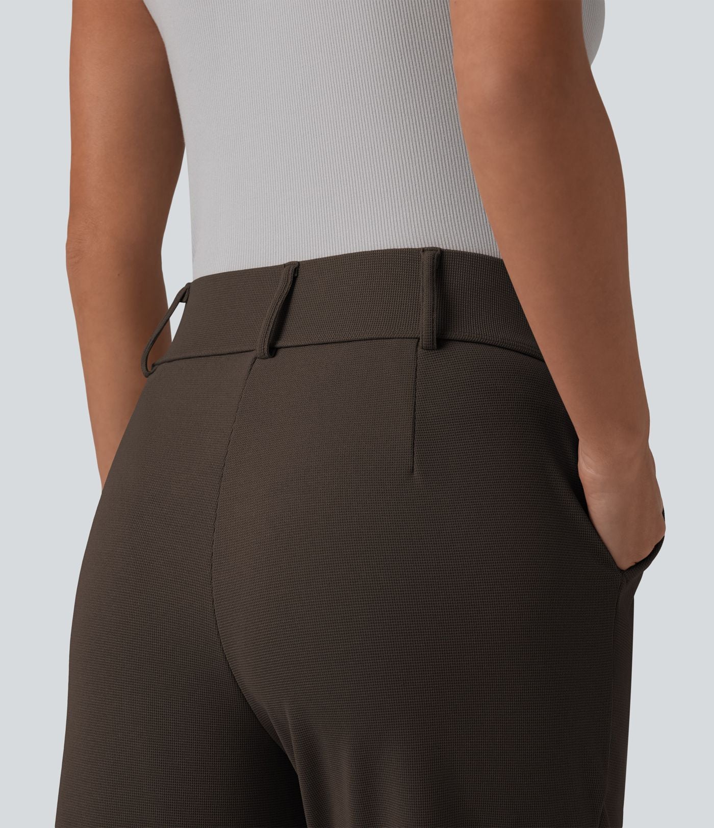 Halara Flex™ Pantalon tailleur fuselé taille haute en tissu gaufré avec poches
