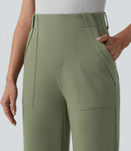 Halara Flex™ Pantalon tailleur droit taille haute avec poches