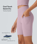 Short cycliste 7,5 cm d'entraînement gainant galbant taille haute avec effet scrunch et poches Halara UltraSculpt™