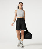 Short cargo bermuda de sport taille haute à cordon de serrage avec poches