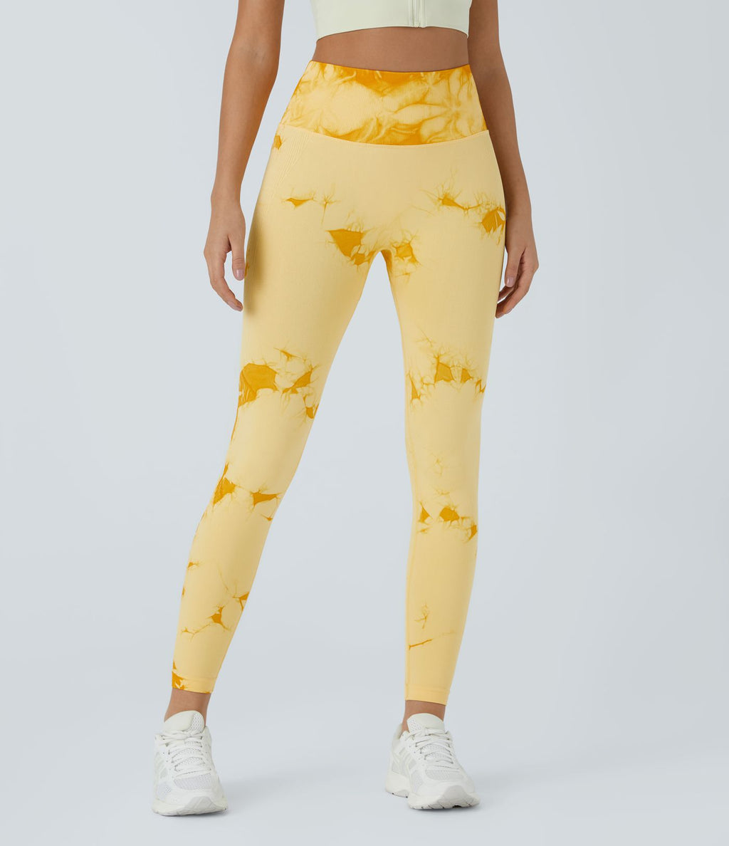 Legging yoga taille haute tie-dye sans couture OneForm Seamless Flow
