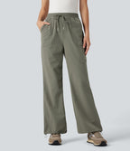 Pantalon de randonnée bootcut, taille haute, cordon et poches