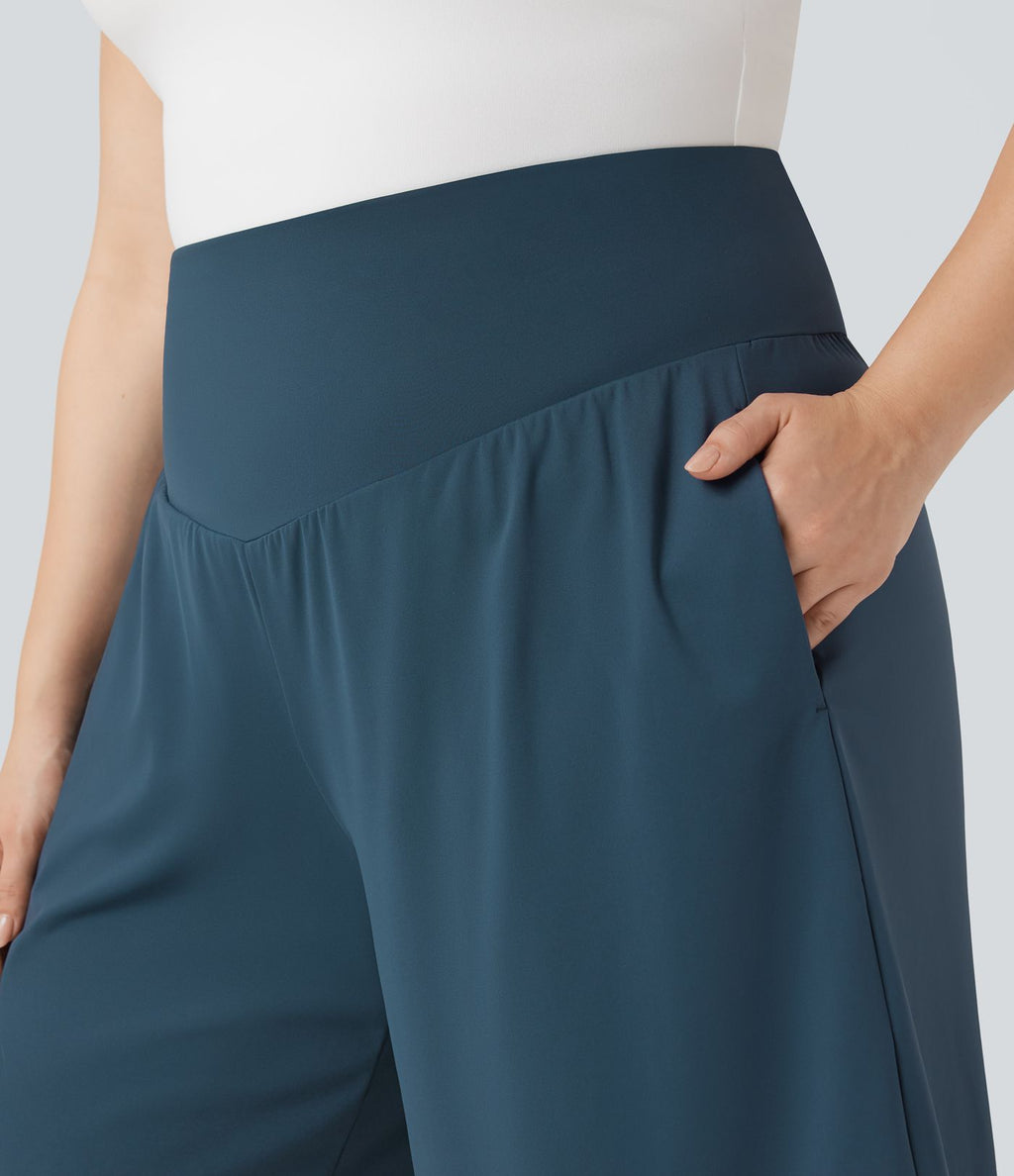 Bermuda de yoga grande taille SoftlyZero™ Airy taille haute effet frais InstantCool avec poches