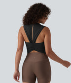 Débardeur de sport maille côtelée col rond