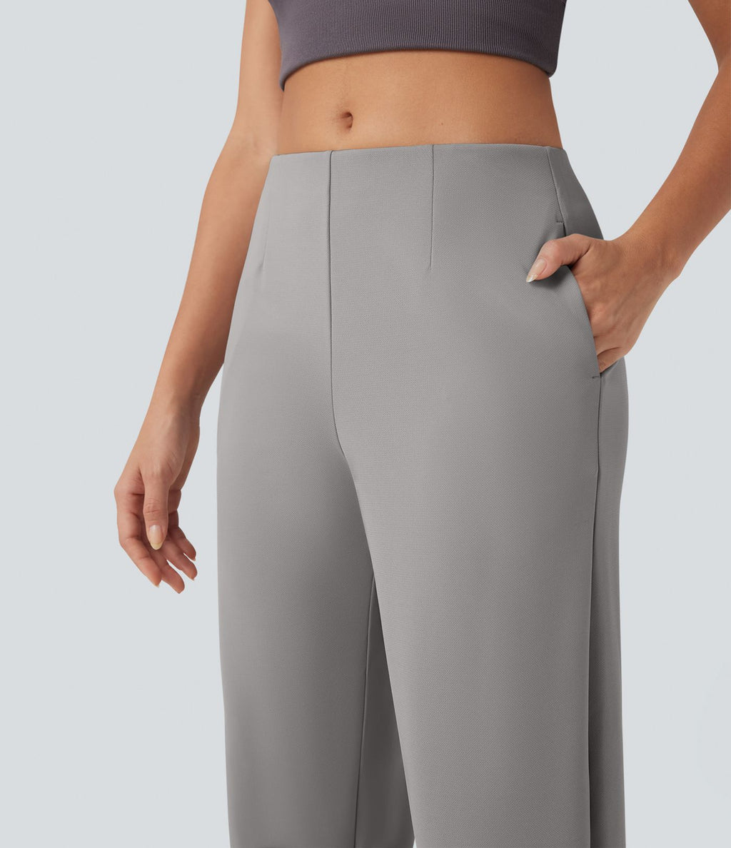 Pantalon tailleur fuselé Halara Flex™ crêpe taille mi-haute avec poches