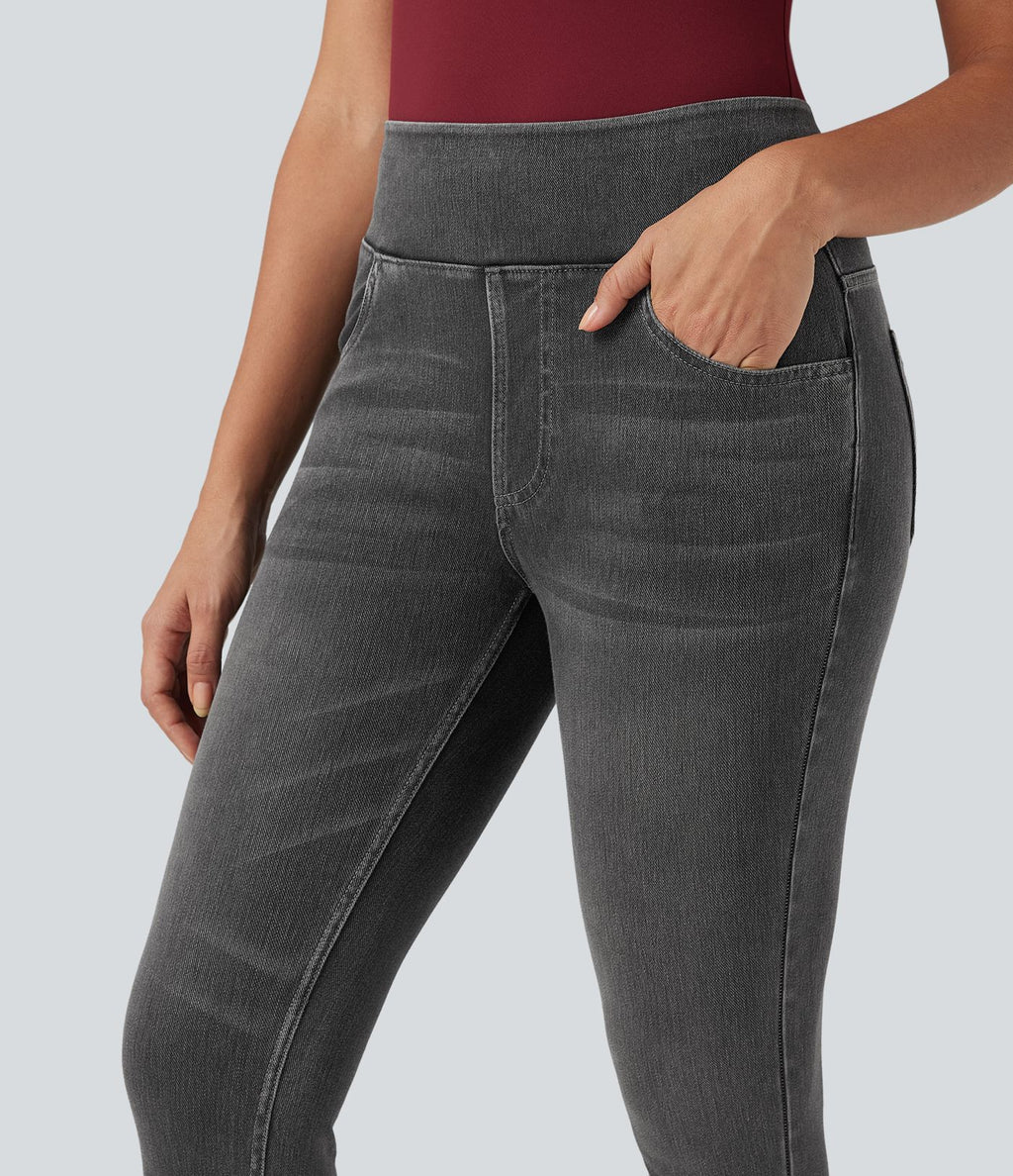 Leggings 7/8 décontractés en denim taille haute avec poches Halara Flex™