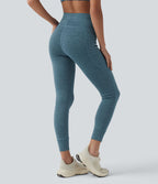 Legging 7/8 de yoga chiné taille haute séchage rapide avec cordon de serrage Halara UltraSculpt™ et poches