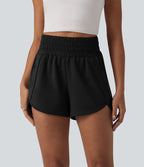 Short sweat décontracté taille haute à ourlet arrondi 7,5 cm avec poches
