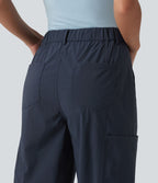 Jogging cargo casual taille mi-haute avec poches