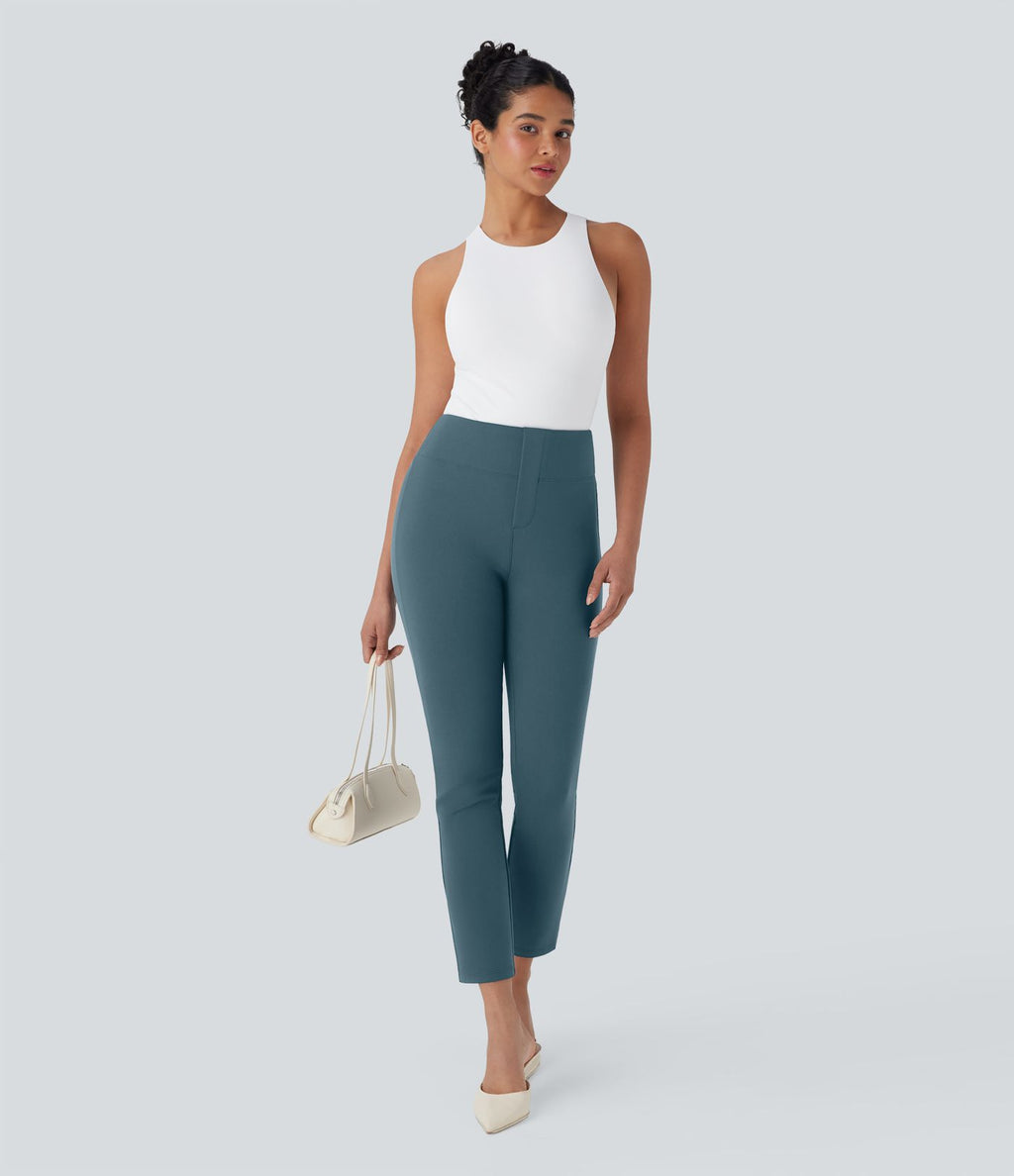 Pantalon de travail fuselé court taille haute Halara Flex™ avec poches