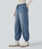 Jean décontracté Halara Flex™ taille mi-haute avec cordon de serrage et pochesns