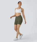 Softlyzero™ Short 17,5cm Yoga Taille Haute Crossover avec Poches Latérales