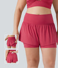 Short tailleur 2-en-1 grande taille SoftlyZero™ Airy taille ultra-haute effet frais InstantCool yoga 12,5 cm avec poches