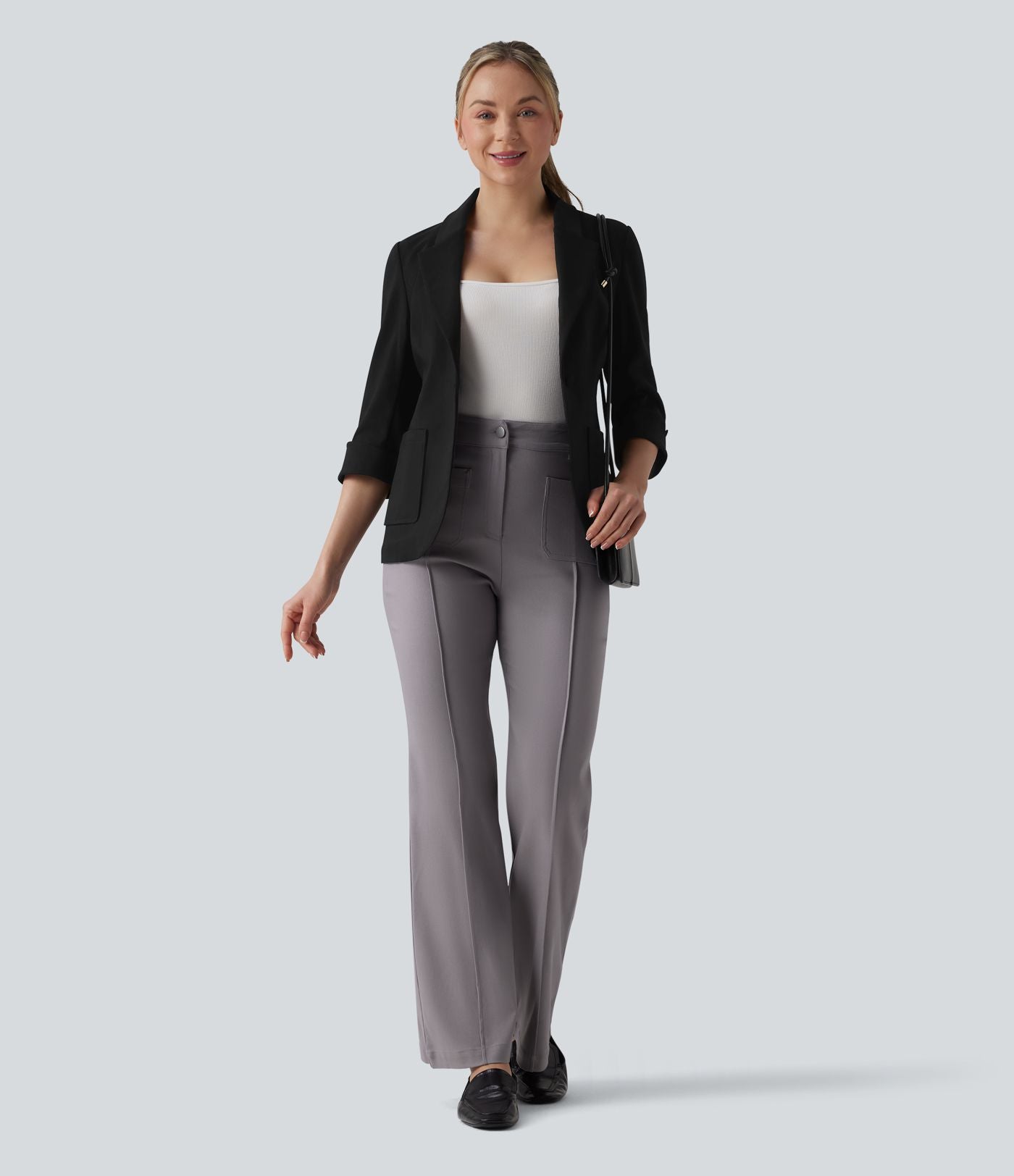 Blazer de travail col châle manches 3/4 avec poches