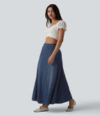 Halara Flex™ Jupe longue fluide casual taille mi-haute en lyocell drapé, bas sirène