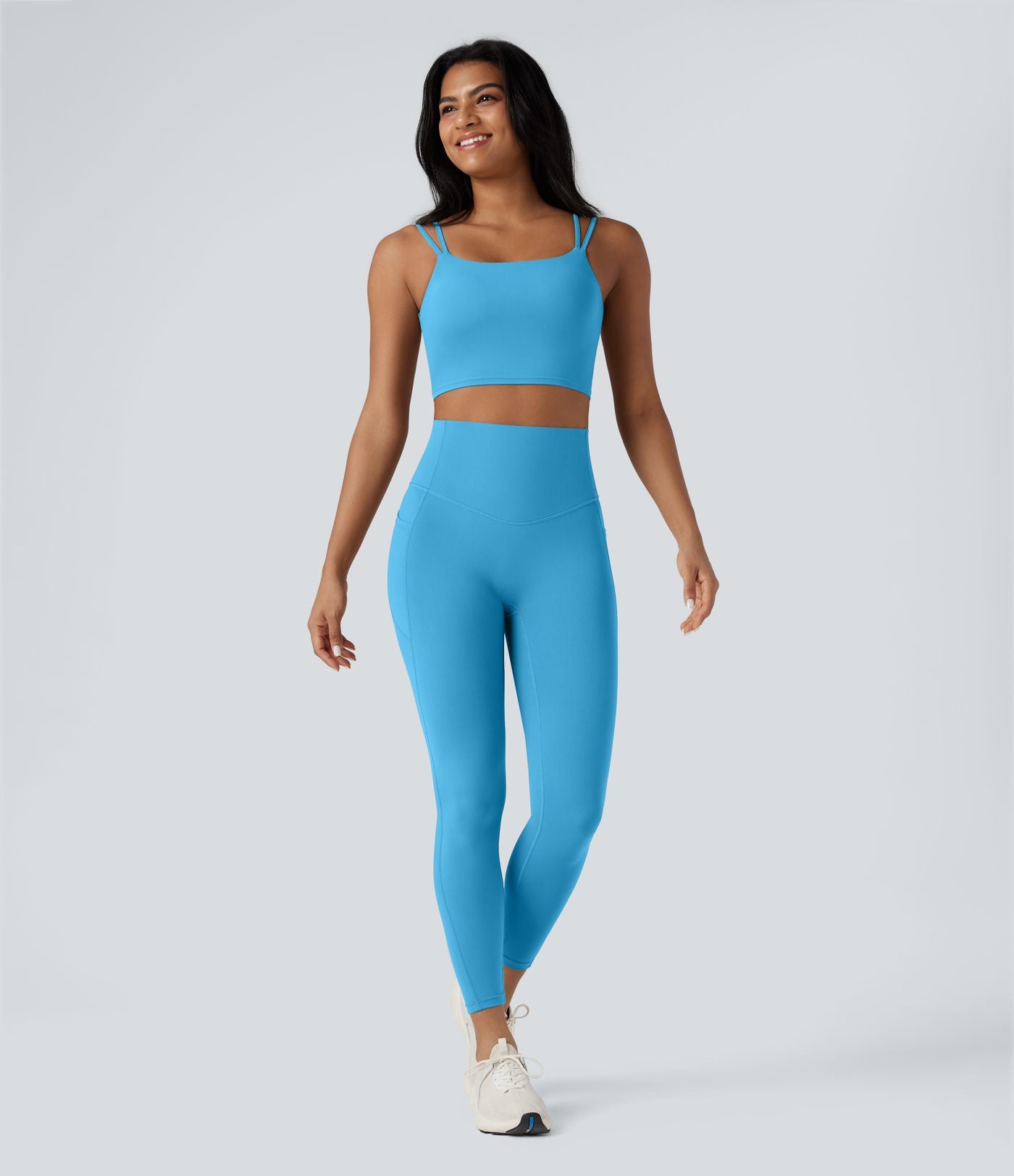 Débardeur yoga court Halara UltraSculpt™ double bretelles torsadé dos nu