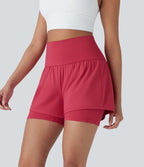 Short de yoga 2-en-1 SoftlyZero™ Airy taille très haute effet frais InstantCool 12,5 cm avec poches