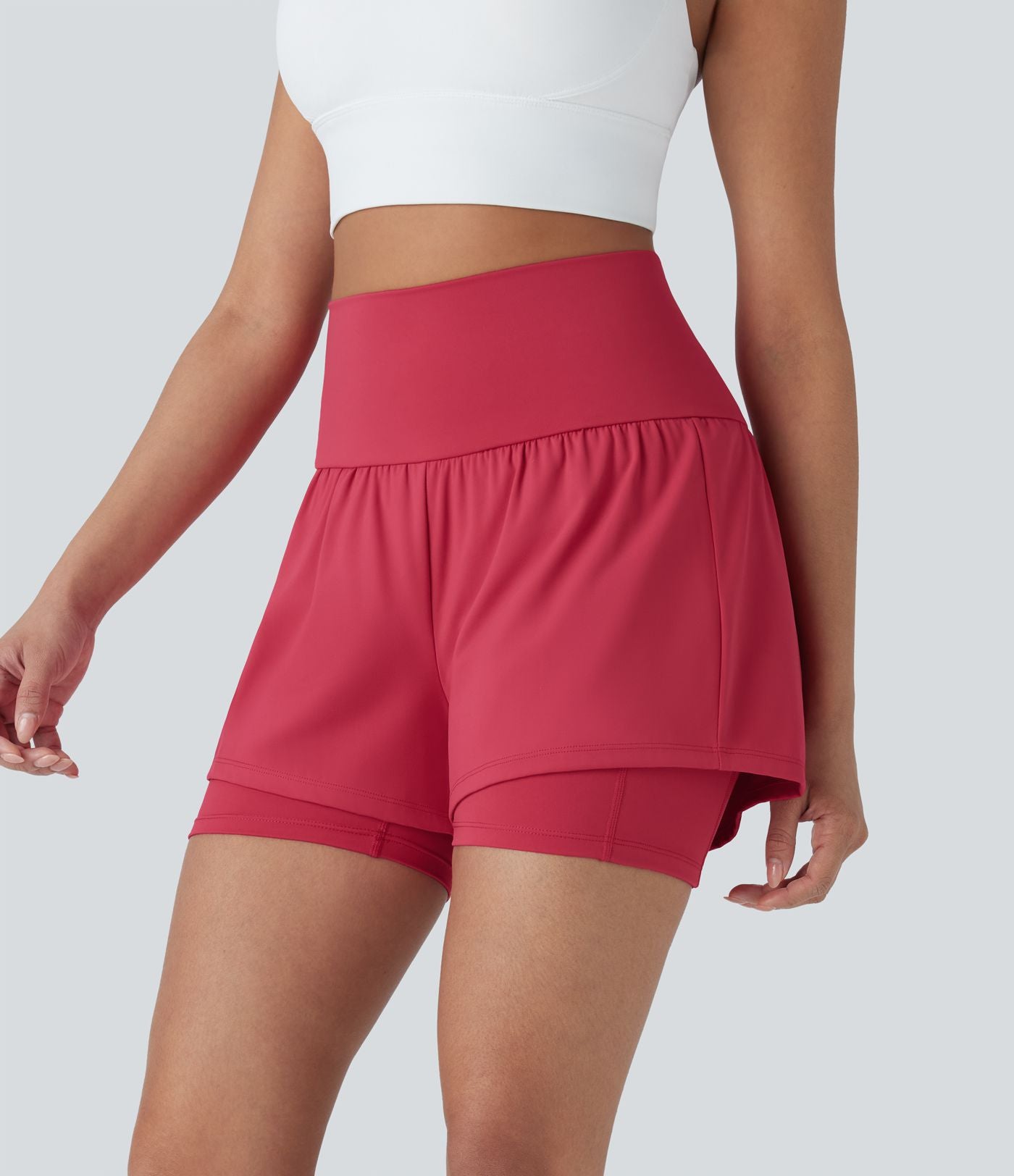 Short de yoga 2-en-1 SoftlyZero™ Airy taille très haute effet frais InstantCool 12,5 cm avec poches