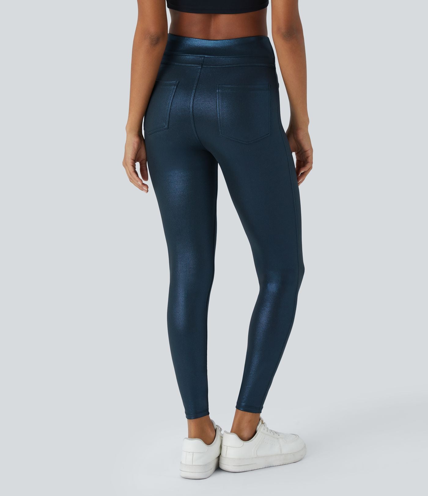 Softlyzero™ Legging Travail Taille Haute Tissu Enduit Poche Latérale Arrière