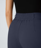 Pantalon de travail Halara Flex™ droit froncé avec poche zippée, taille haute